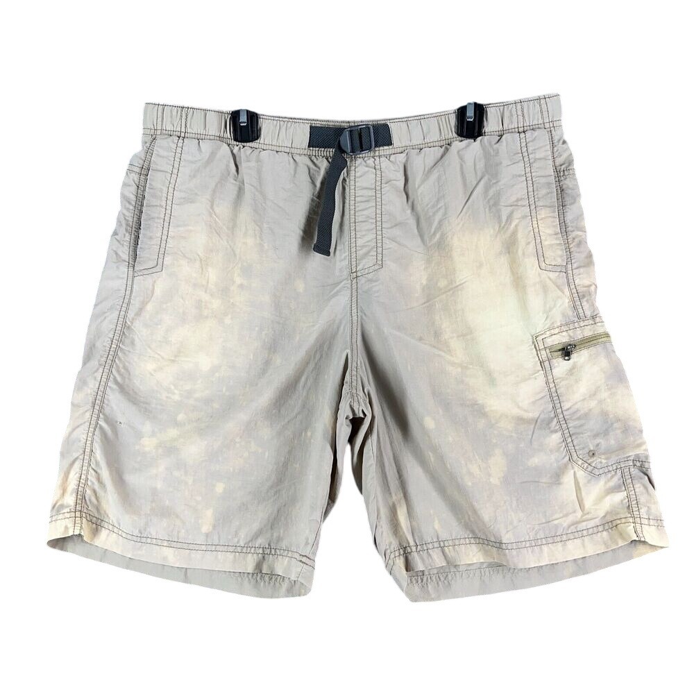 Columbia Shorts Mens Large Tan Hybrid Camping Outdoors Fishing Belt‎